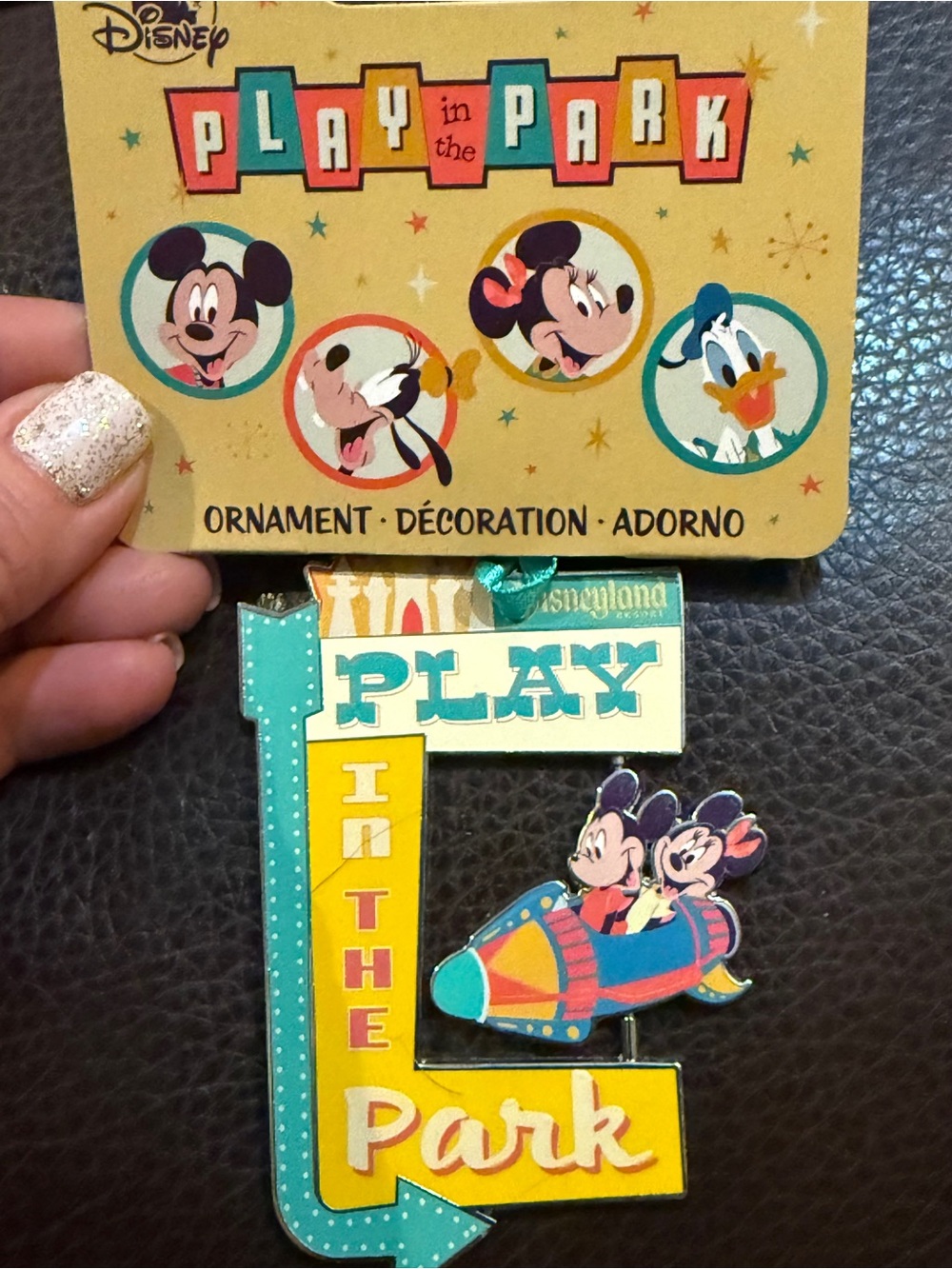 Disney Yellow Teal Blue Play in the Park Ornament Astro orbiter spinner
